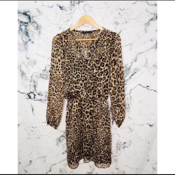 White House Black Market Leopard Blouson Dress - Picture 6 of 7